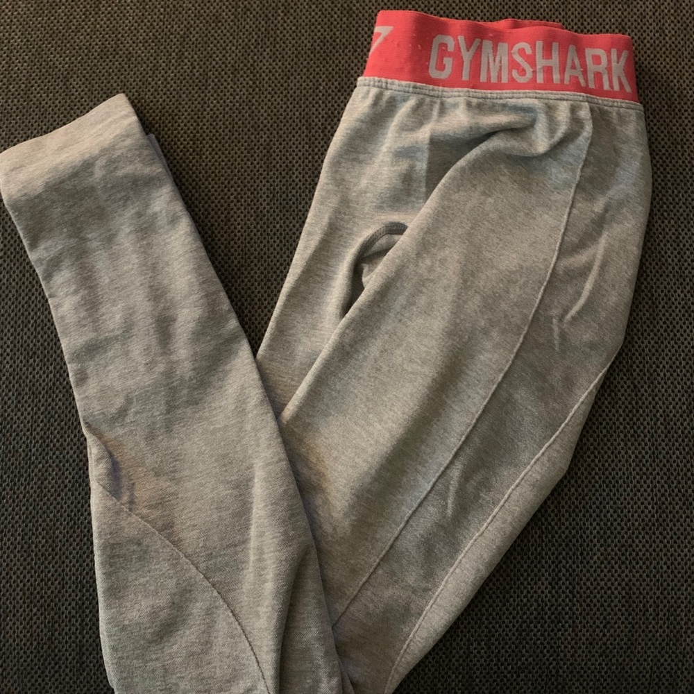 Gymshark Flex Leggings (XS) in Pink Sherbet/Gray